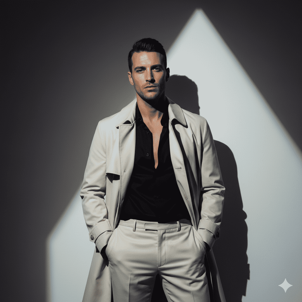 Shadows of Style: A Cinematic Fashion Portrait — Realistic People (8K) AI Prompt