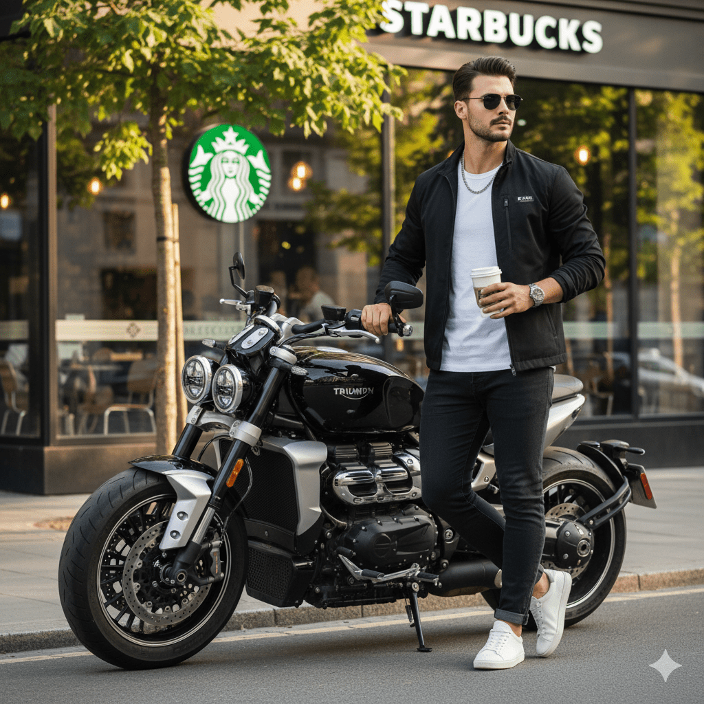 Urban Brew Elegance — Realistic People (8K) AI Prompt