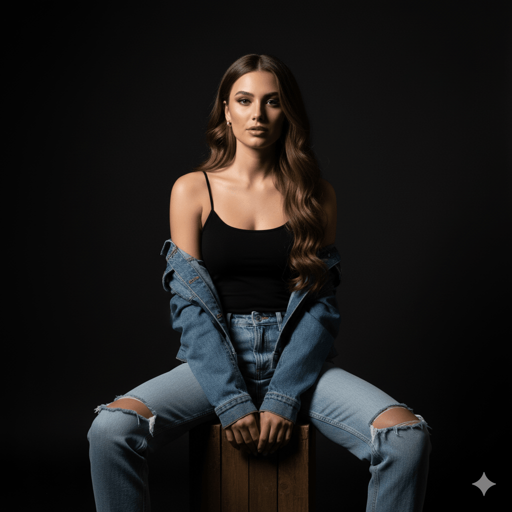 Denim Contrast — Realistic People (8K) AI Prompt