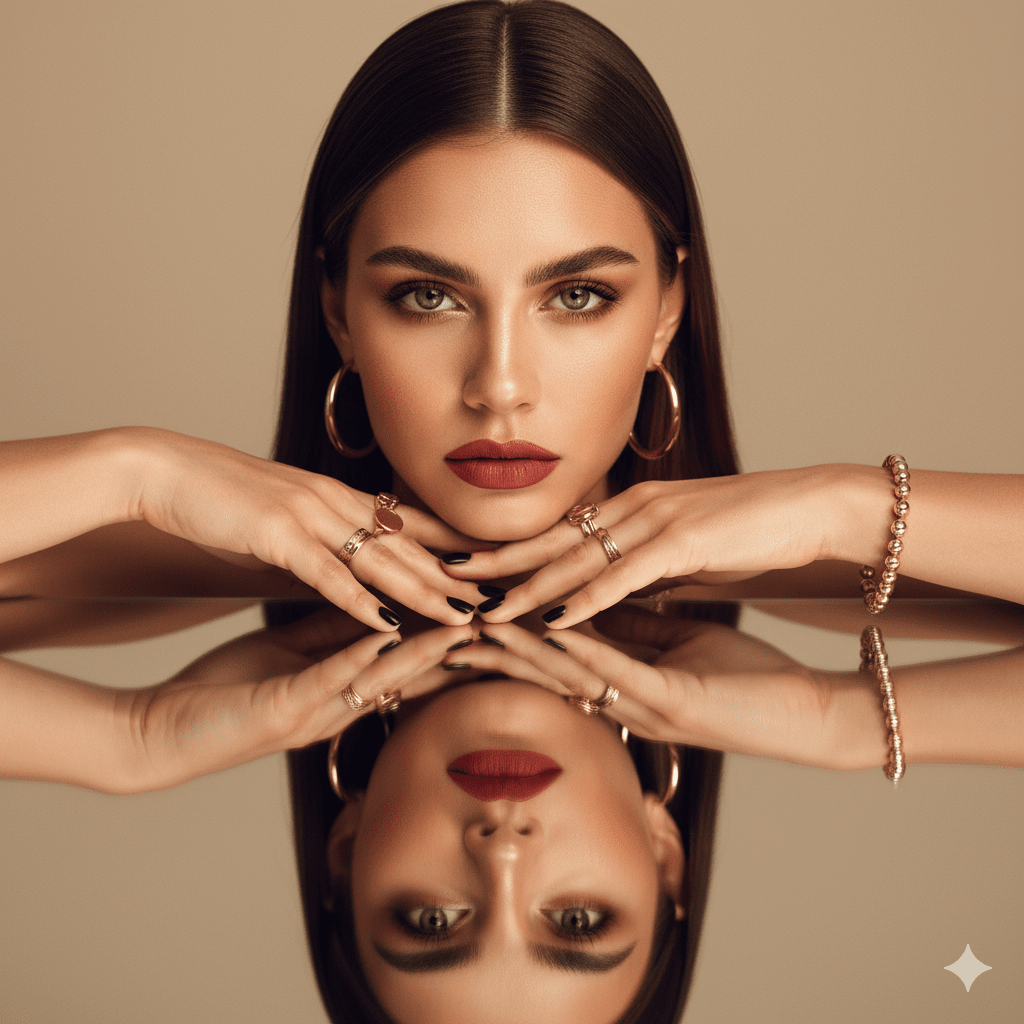 Golden Reflection — Realistic People (8K) AI Prompt