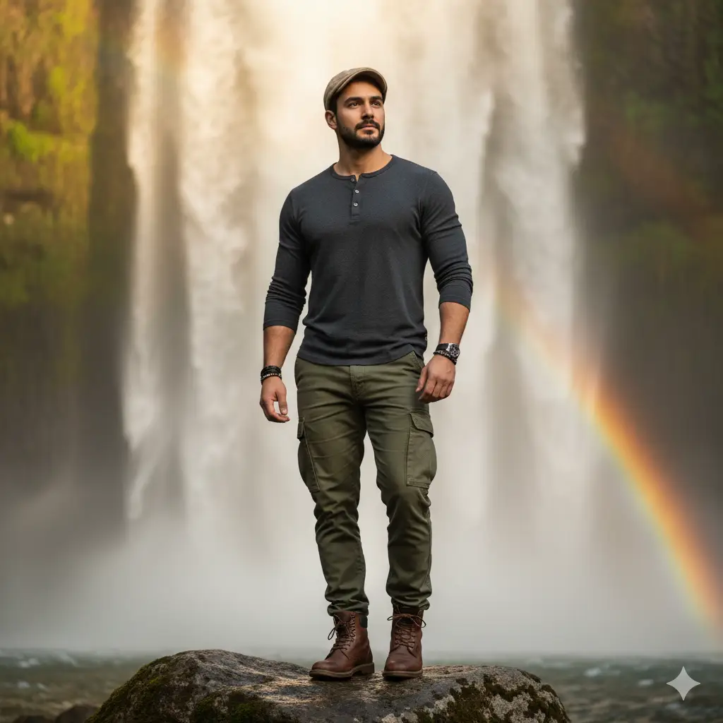 Waterfall Cinematic Portrait — Trends AI Prompt