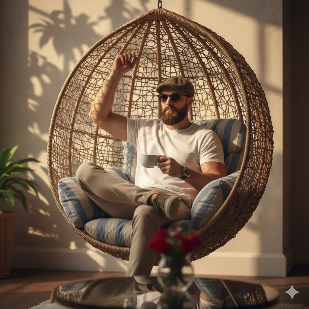 Cozy Chair Portrait — For Men AI Prompt