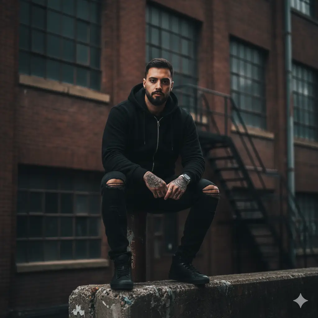 Urban Edge Portrait — For Men AI Prompt