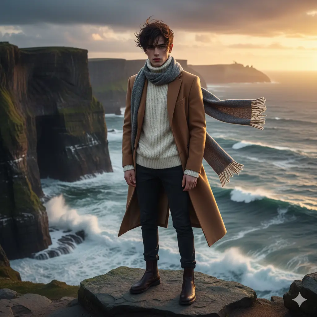 Cliffside Editorial Portrait — Realistic People (8K) AI Prompt