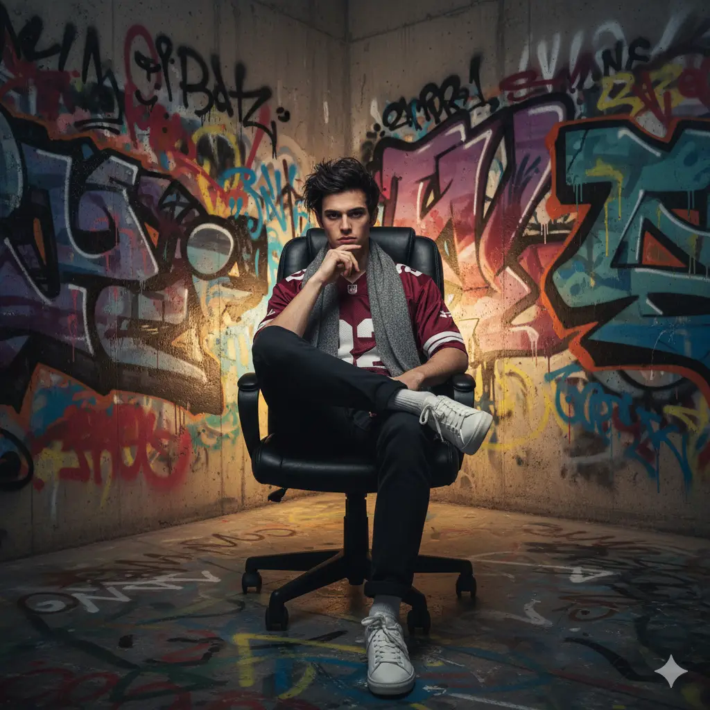 Urban Chair Portrait — Trends AI Prompt
