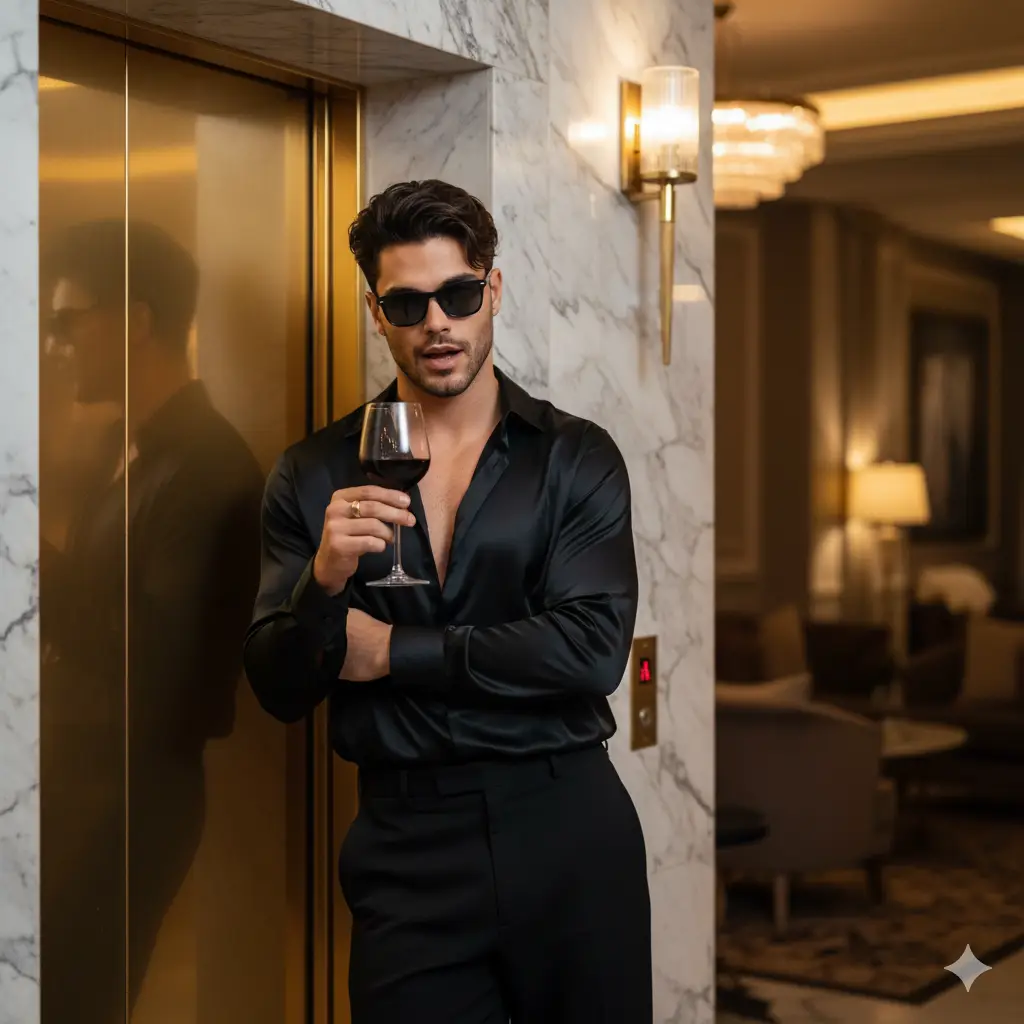 Golden Elevator Elegance — For Men AI Prompt