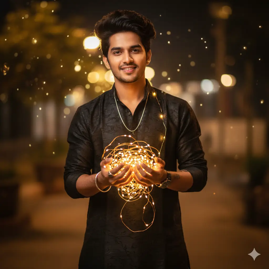 Golden Festive Glow — Gemini ( Nano Banan ) AI Prompt
