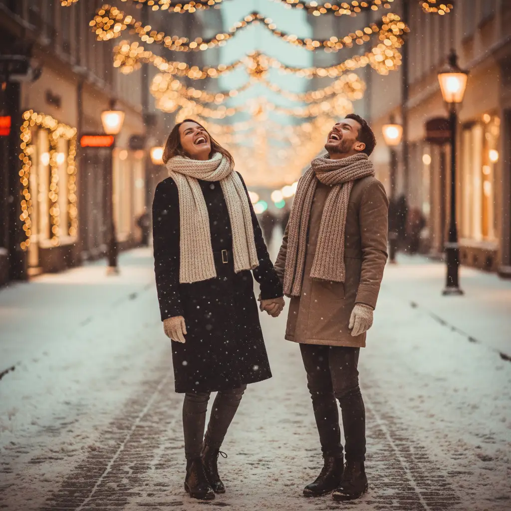 Winter Romance in the City — Couples AI Prompt