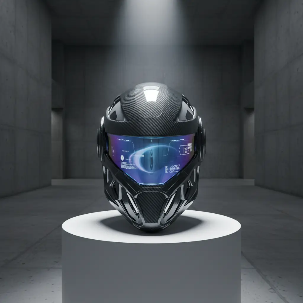 Futuristic Helmet Concept Design — Gemini ( Nano Banan ) AI Prompt