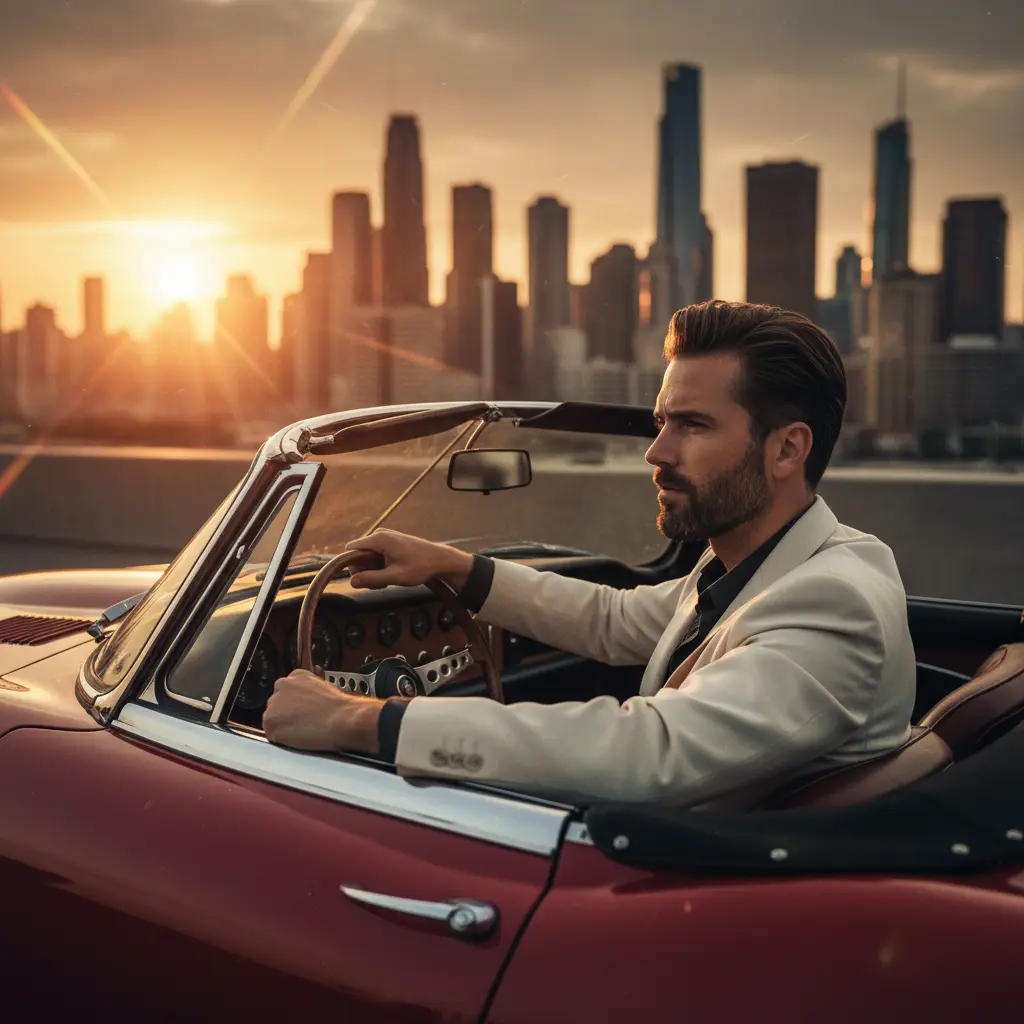 Golden Hour Drive — Realistic People (8K) AI Prompt