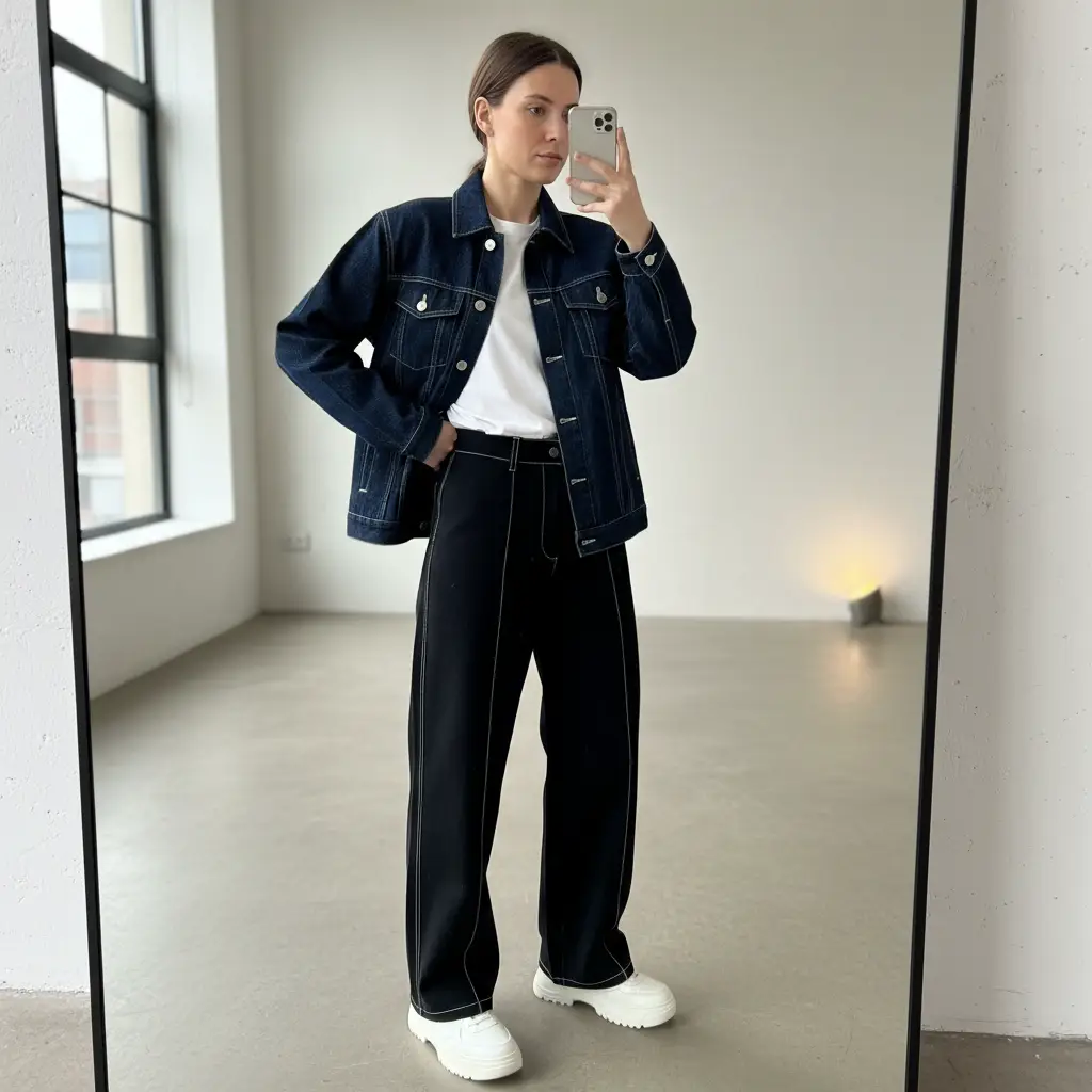 Chic Mirror Selfie — For Girls AI Prompt