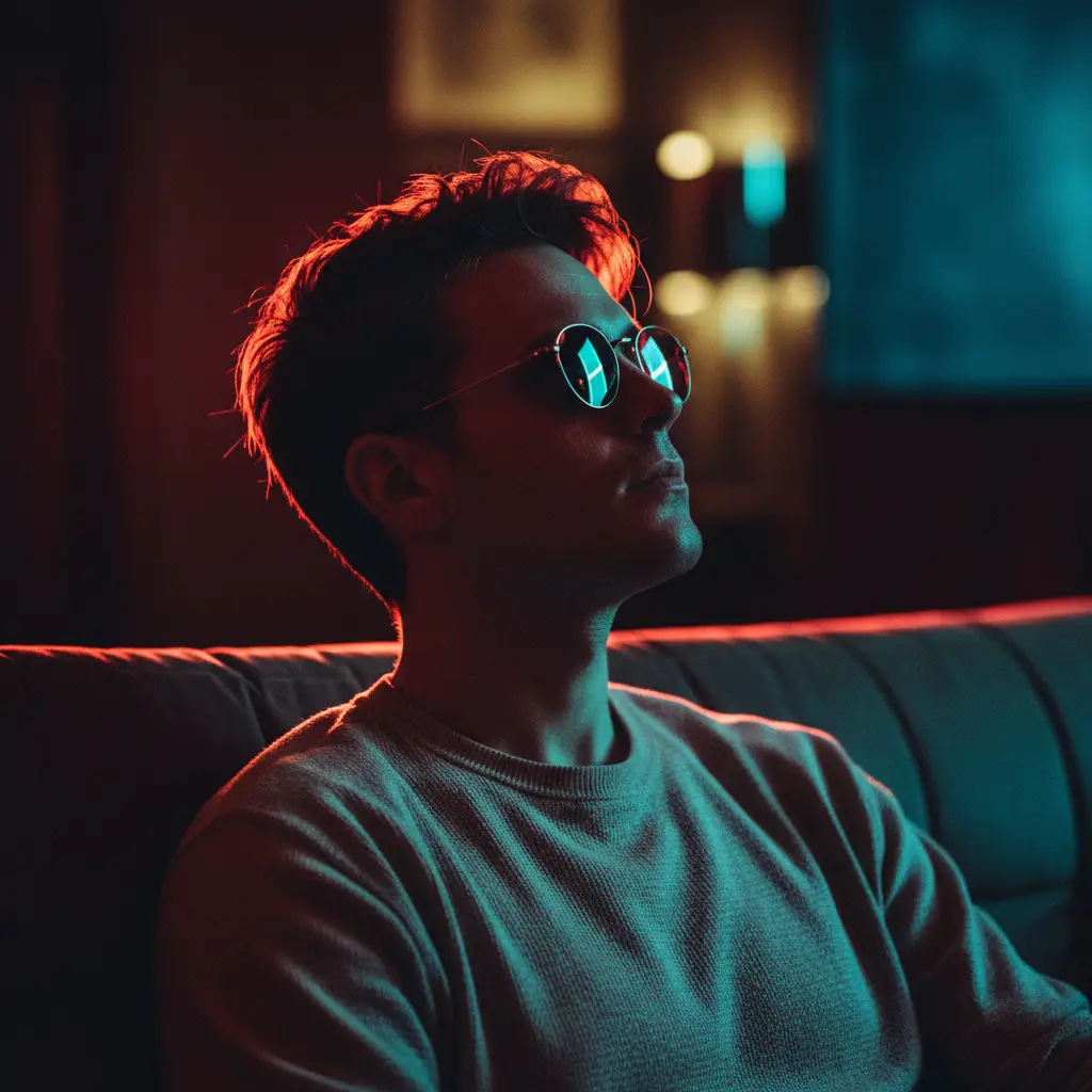 Moody Dual-Tone Portrait — For Men AI Prompt