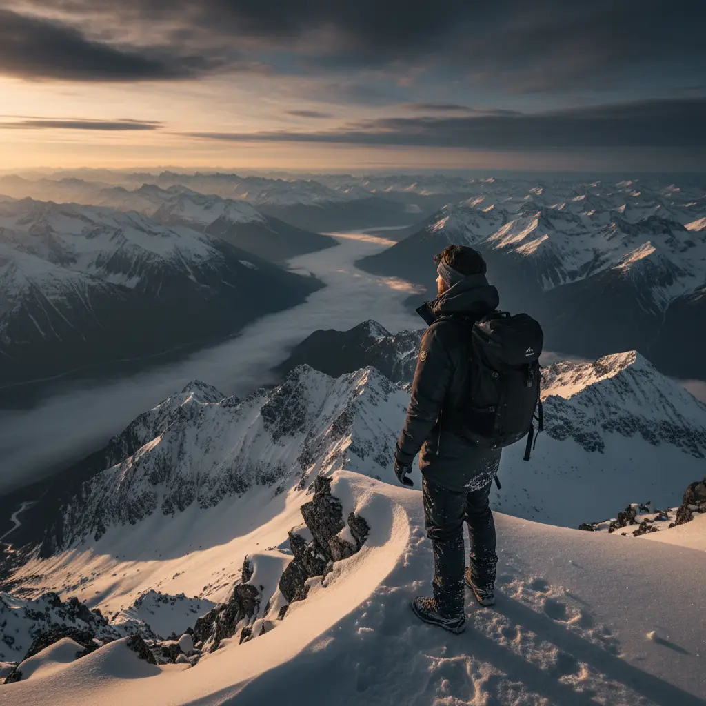 Solitude at the Summit — Realistic People (8K) AI Prompt