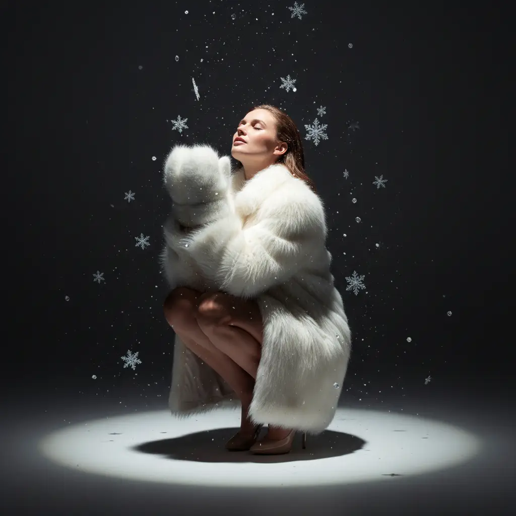 Winter Fur & Snow Editorial — Fashion AI Prompt