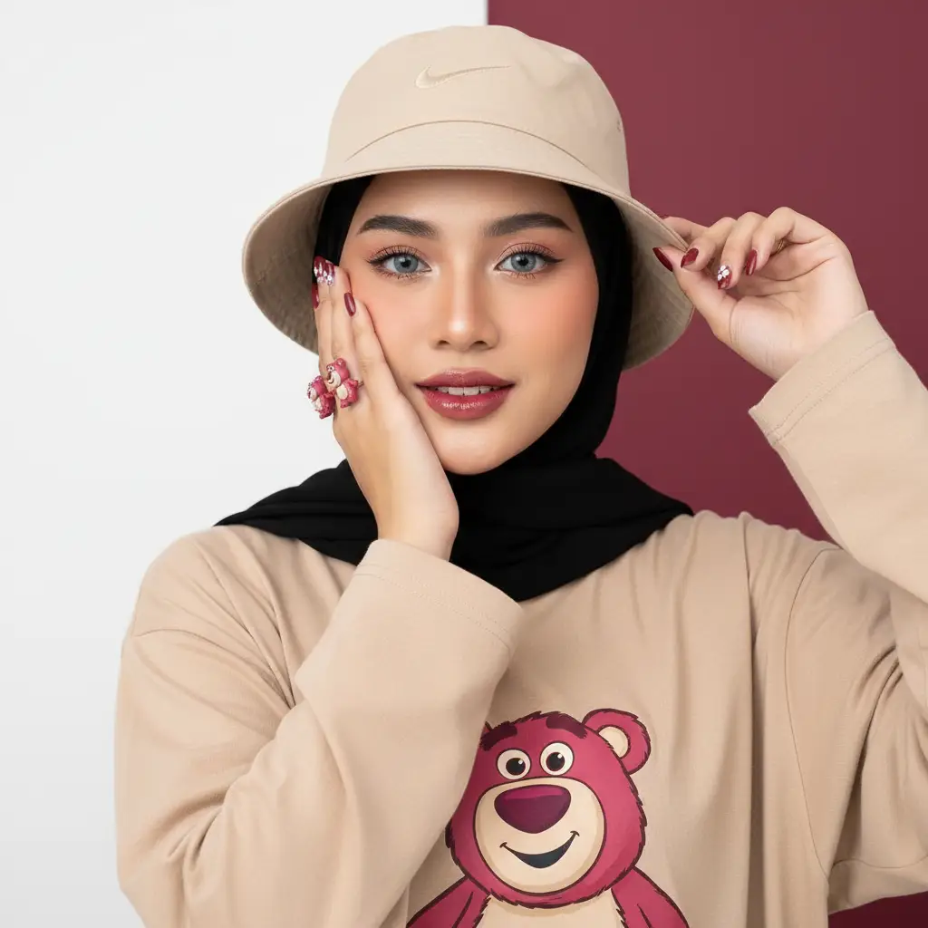 Natural Glam Hijabi Portrait — Trends AI Prompt