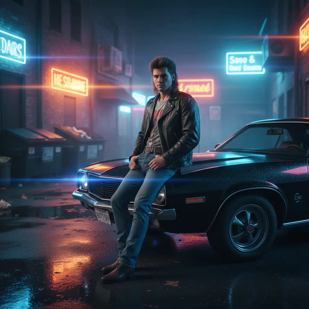 Retro Night Rider — Fantasy & Sci-Fi AI Prompt