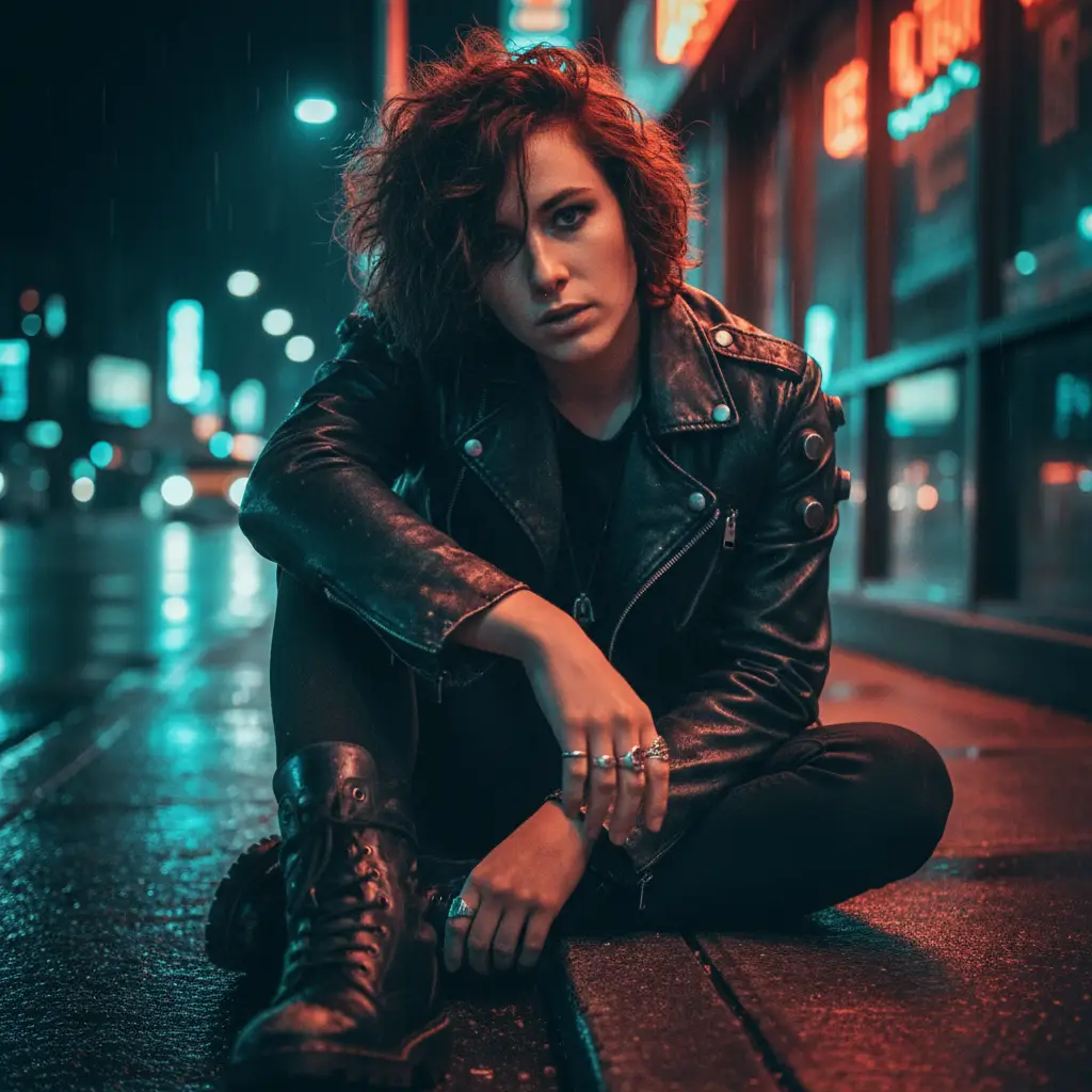 Cinematic Neon Street Portrait — Realistic People (8K) AI Prompt