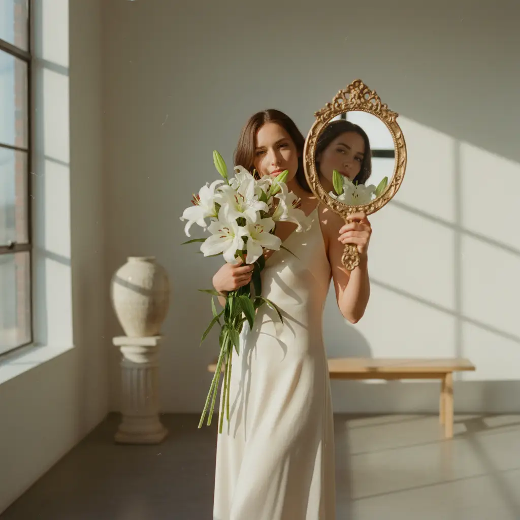 Ethereal Lily Reflection — Realistic People (8K) AI Prompt