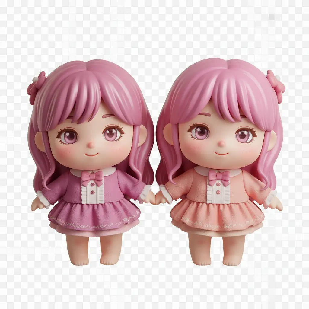 Custom Chibi Doll Duo — Illustrations AI Prompt