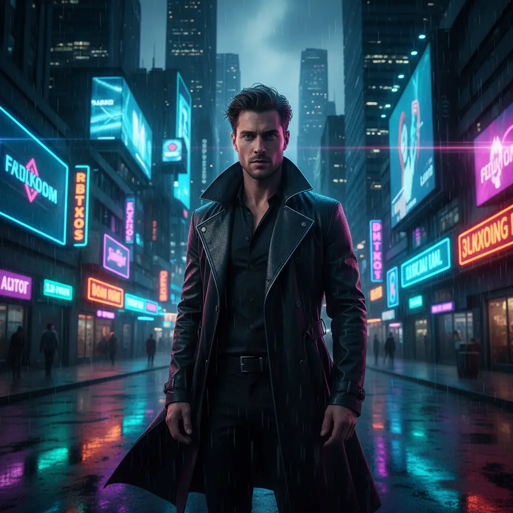 Neon Noir Portrait — Realistic People (8K) AI Prompt
