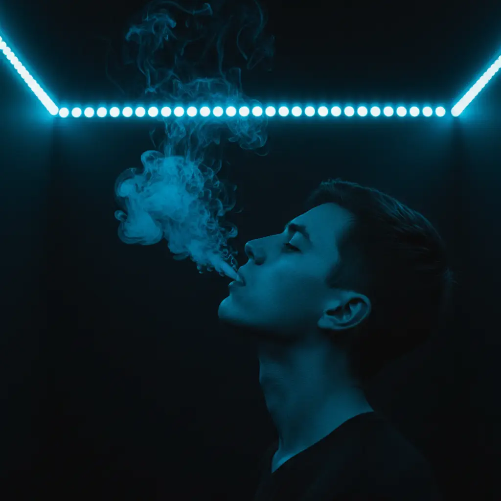 Blue Smoke Cinematic Portrait — Realistic People (8K) AI Prompt