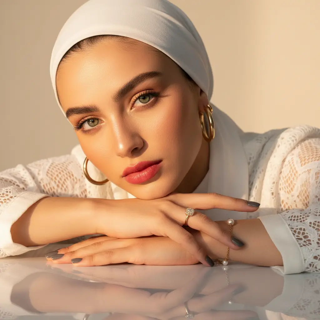 Serene Hijab Editorial — For Girls AI Prompt