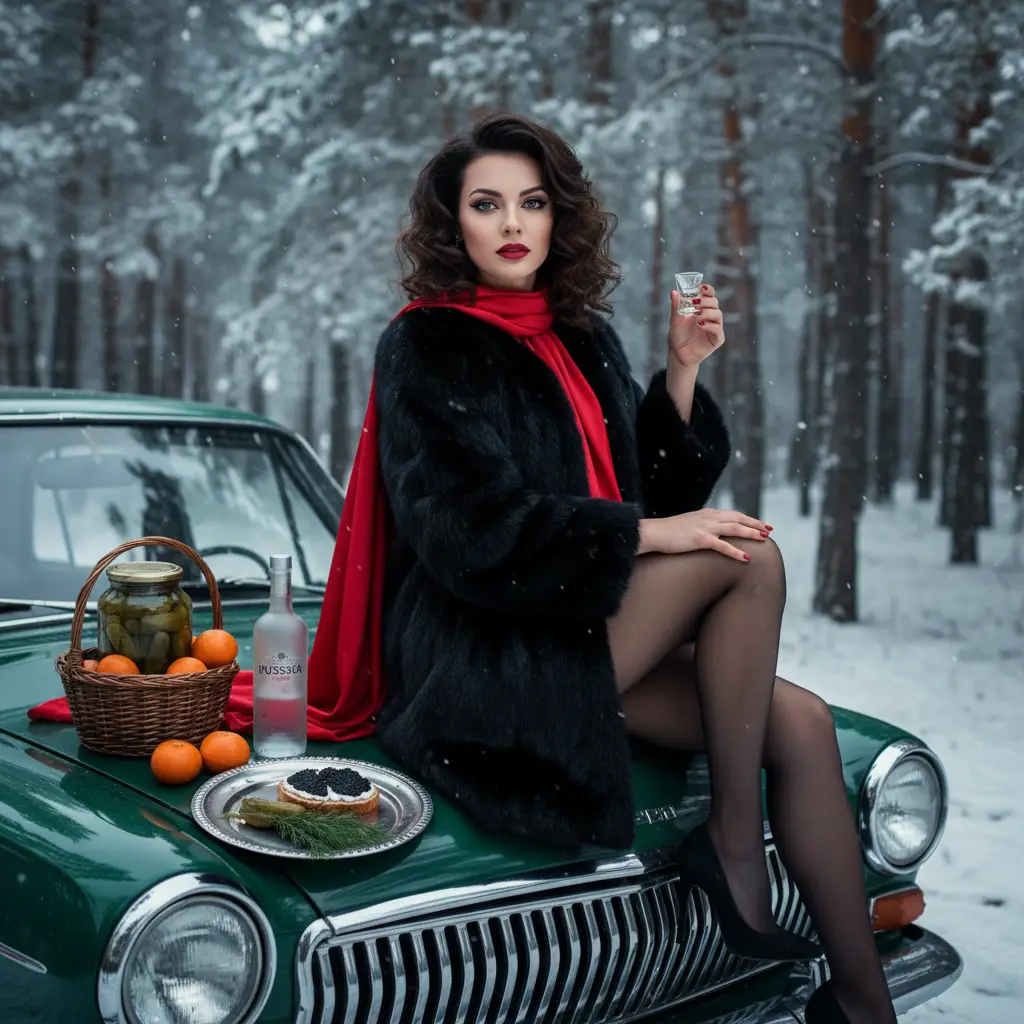 Russian Winter Forest Glamour — For Girls AI Prompt