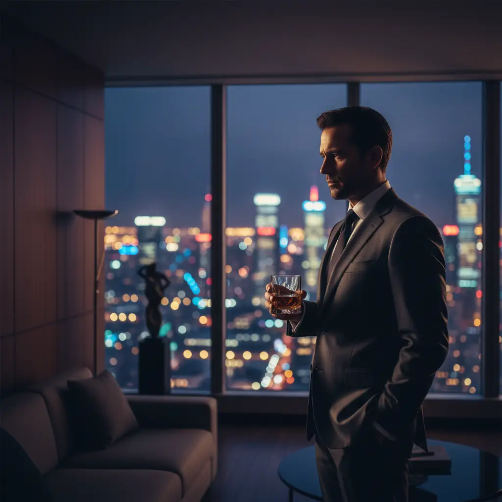 City Lights & Whiskey — Realistic People (8K) AI Prompt
