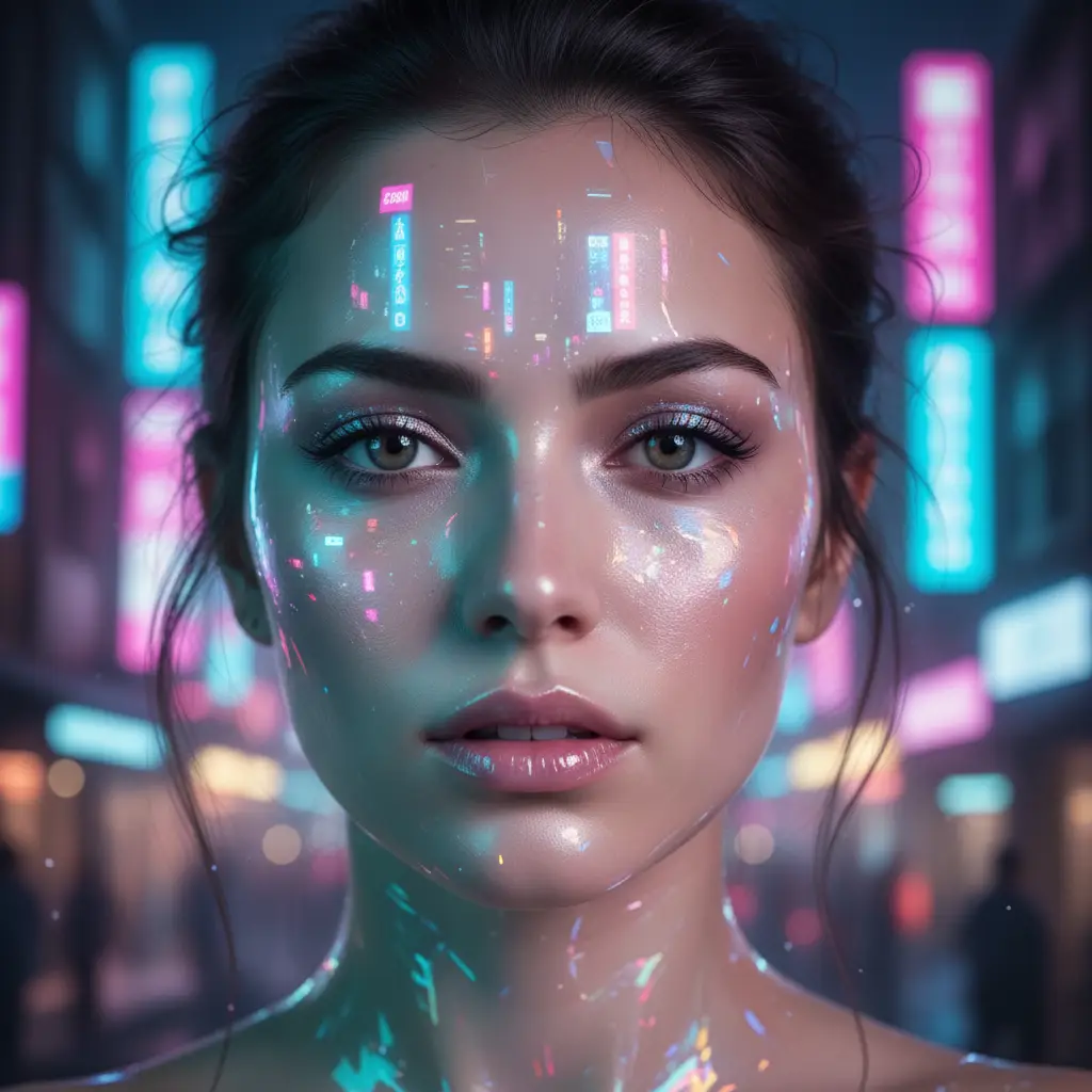 Futuristic Glass Skin — Fantasy & Sci-Fi AI Prompt