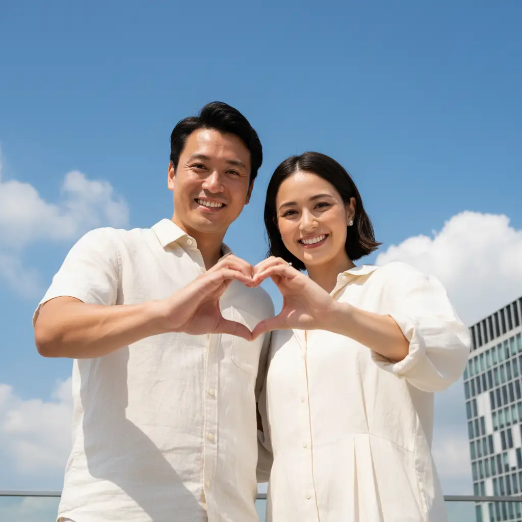 Romantic Urban Sky Couple — Couples AI Prompt