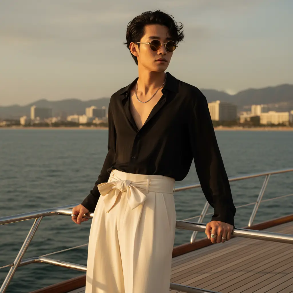Coastal Chic Fashion Portrait — For Men AI Prompt