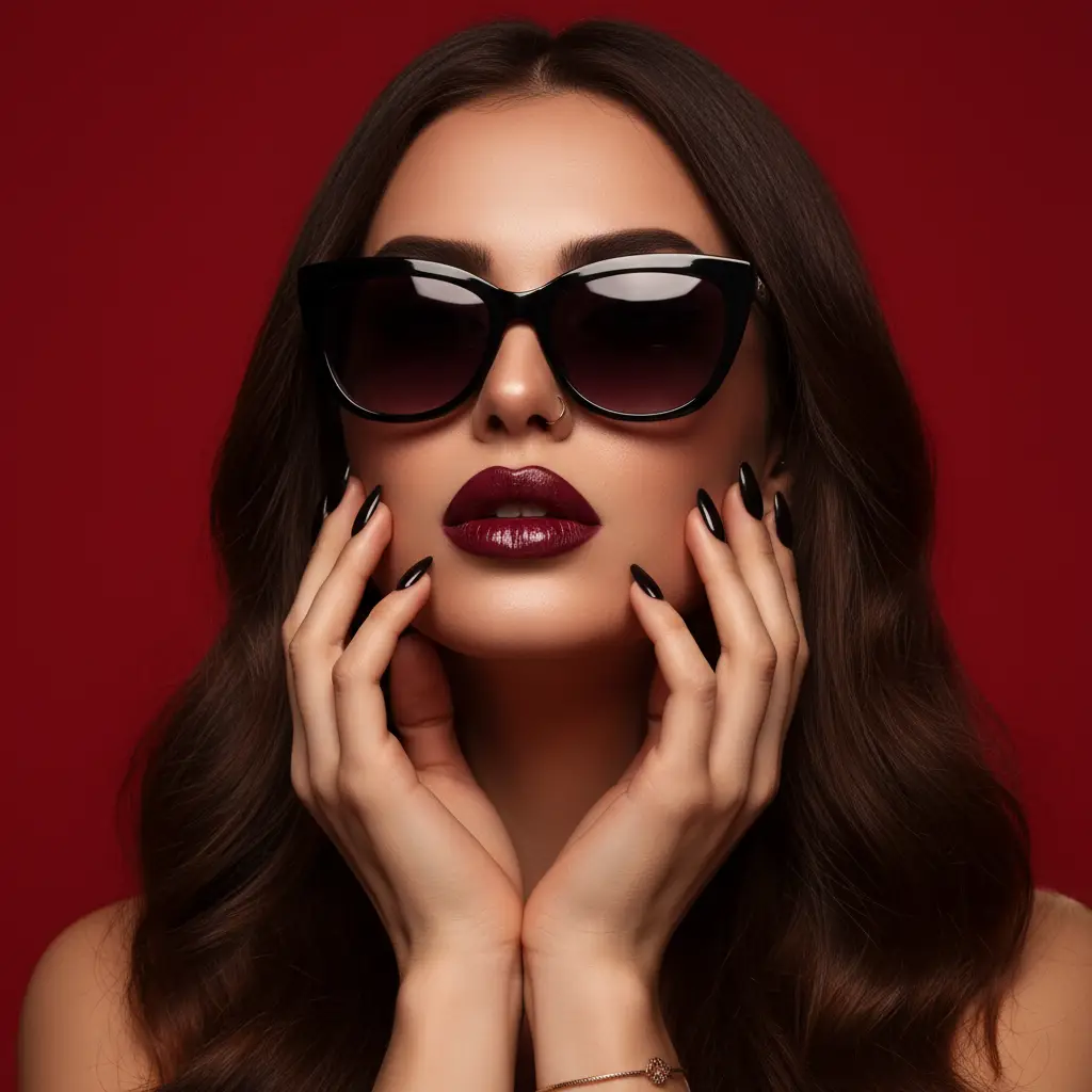 Red Editorial Glamour Portrait — Fashion AI Prompt