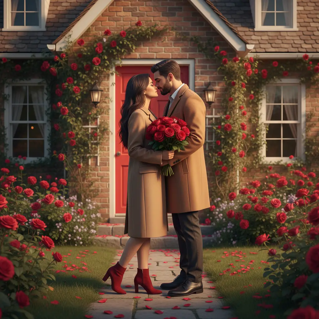 Golden Hour Rose Romance — Couples AI Prompt