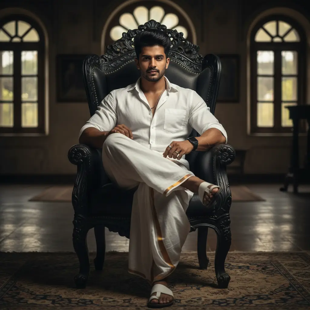 Regal Dhoti Actor Style — For Men AI Prompt