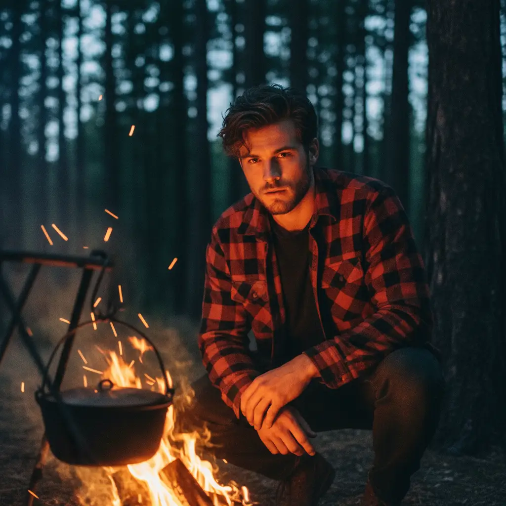 The Woodsman's Glow — Realistic People (8K) AI Prompt