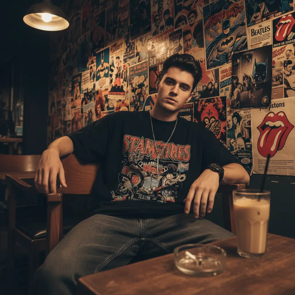 Moody Cafe Vibe Portrait — For Men AI Prompt