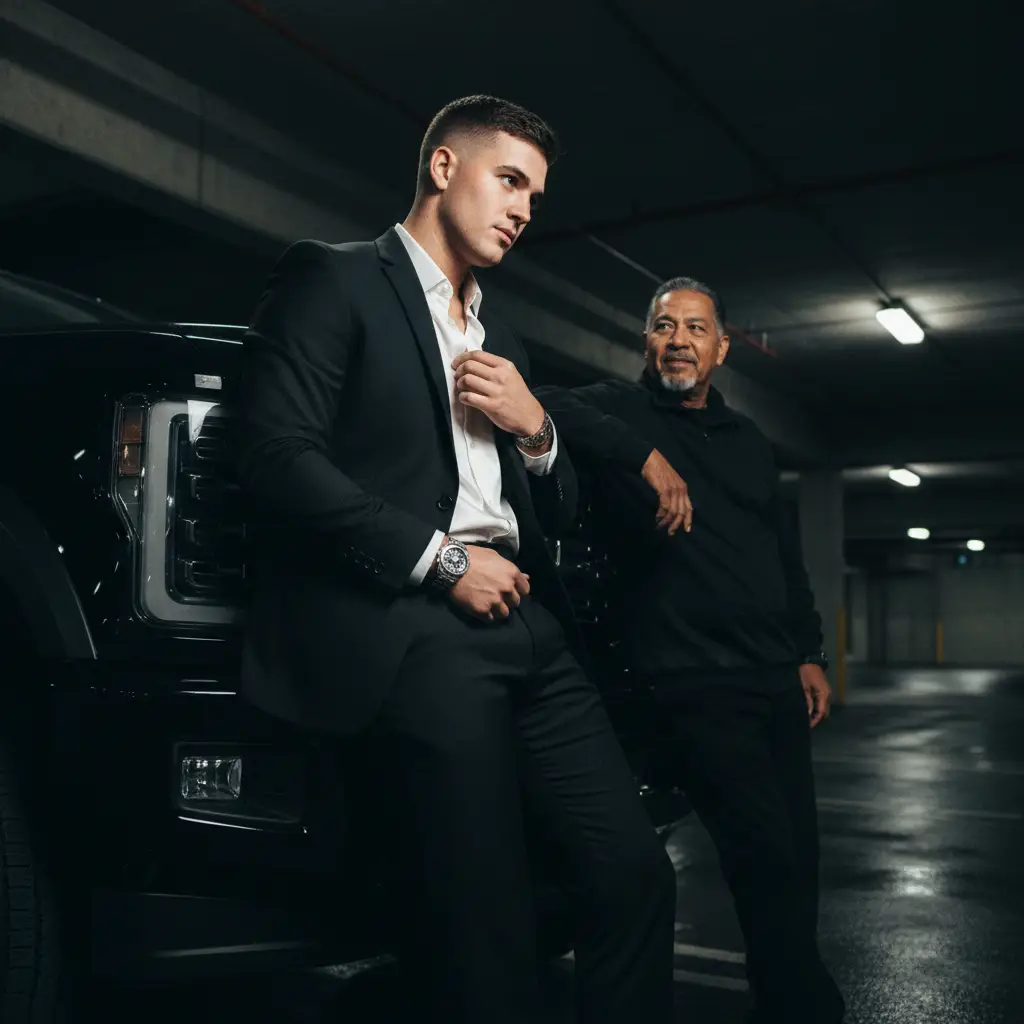 Urban Night Luxe Duo — For Men AI Prompt
