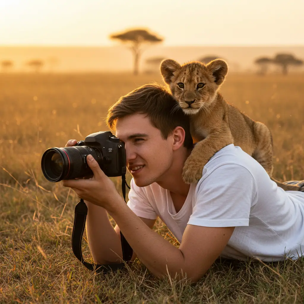 Safari Photographer Portrait — Animals AI Prompt