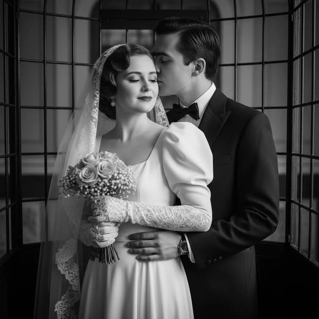 Vintage Elevator Romance — Couples AI Prompt