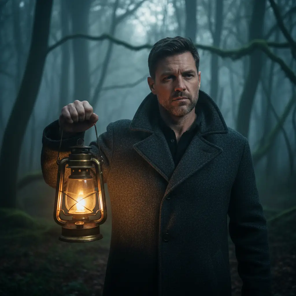 Lantern in the Dark — Realistic People (8K) AI Prompt