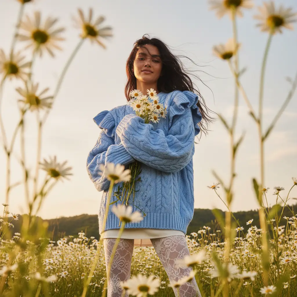 Cinematic Daisy Fashion Editorial — Fashion AI Prompt