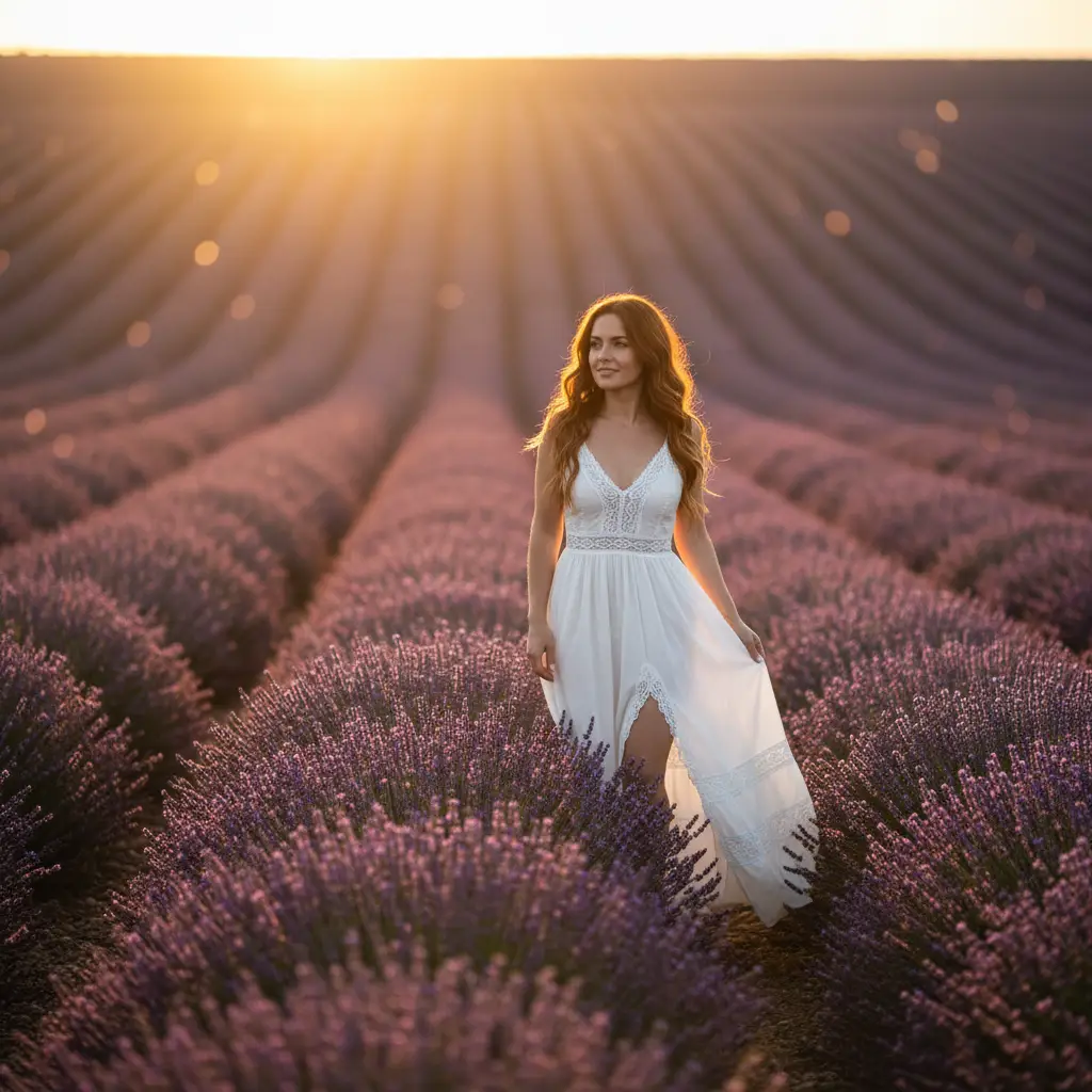 Lavender Sunset Dream — Realistic People (8K) AI Prompt