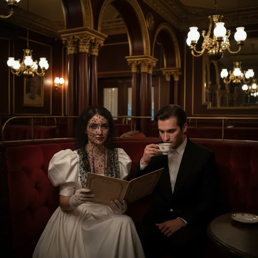Vintage Cafe Noir Couple — couples AI Prompt