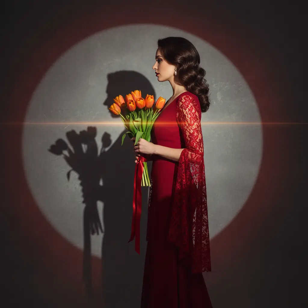 Elegant Crimson Portrait — For Girls AI Prompt