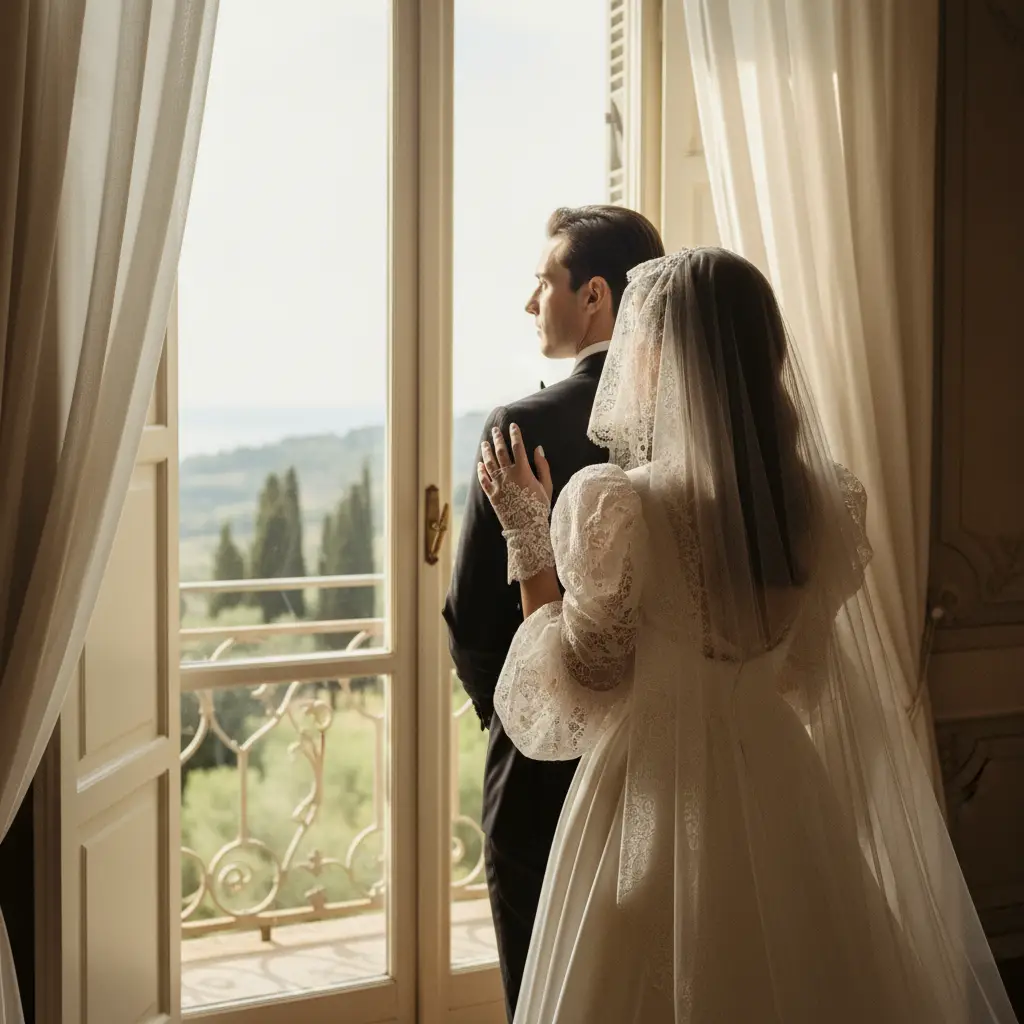 Dreamy Vintage Wedding Portrait — couples AI Prompt